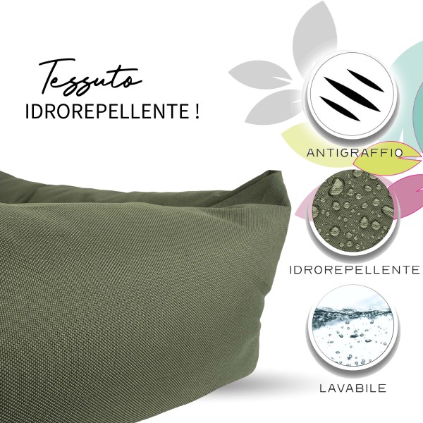 CREA Bed - Cuccia per cani e gatti idrorepellente resistente ai graffi, realizzata a mano in Italia. (VERDE OLIVA) Crea 39,90 €